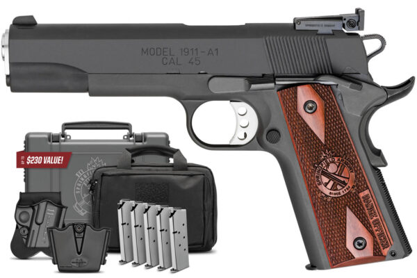 Springfield 1911 Range Officer 45 ACP with Adjustable Target Sight and Instant Gear Up Packa