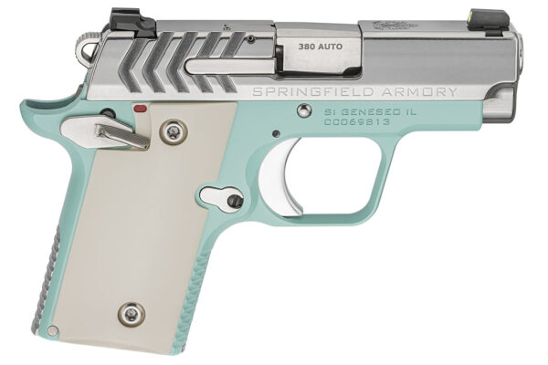 Springfield 911 .380 ACP Carry Conceal Pistol with Vintage Blue Cerakote/Stainless Finish