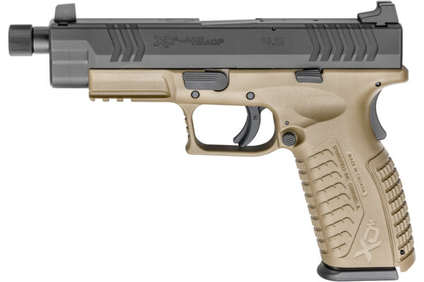 Springfield XDM .45ACP 4.5 Flat Dark Earth (FDE) Essentials Package with Threaded Barrel