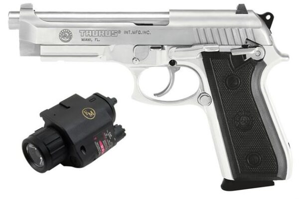 TAURUS PT92 AF 9MM STAINLESS WITH LIGHT/LASER