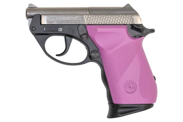 Taurus PT22 22LR Semi-Automatic Pistol with Stainless Slide and Raspberry Grips