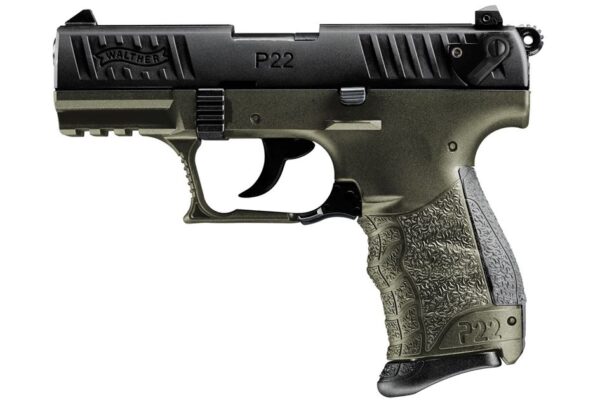 Walther P22QD Military 22LR Rimfire Pistol with OD Green Frame